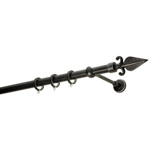 Κουρτινόβεργα Μαύρο Πατίνα Ασημί R0447-51