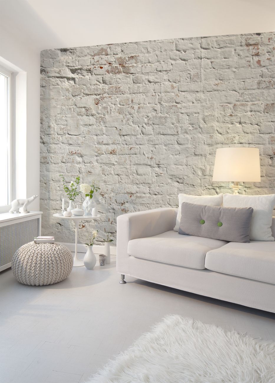 Φωτοταπετσαρία τοίχου απομίμηση τούβλο ''Brick White'' DD118785-96 - Image 2