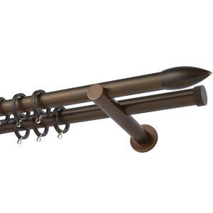 Κουρτινόβεργα Μπρονζέ ματ-Double Tube Α0430-51