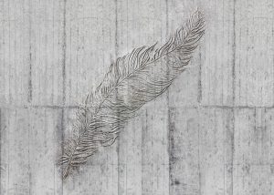 Φωτοταπετσαρία τοίχου τσιμέντο-φτερό ''Concrete Feather'' X7/1023-96