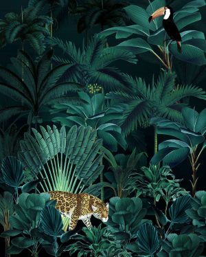 Φωτοταπετσαρία τοίχου νύχτα στη Ζούγκλα ''Jungle Night'' X4/1027-96