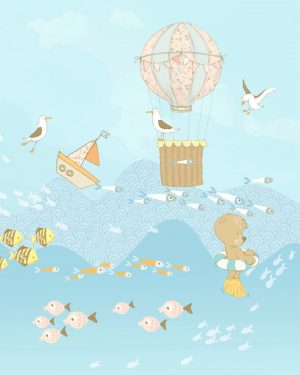 Παιδική φωτοταπετσαρία αερόστατα "Wavy Venture" X4/1006-96