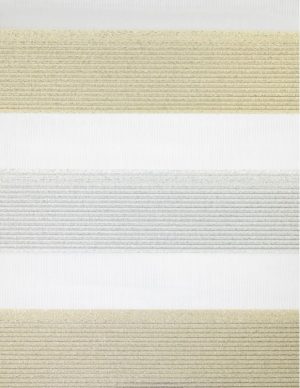 Ρόλλερ Σκίασης διπλό μεταλλιζέ με πιέτα εκρού-ασημί 808200-01/22